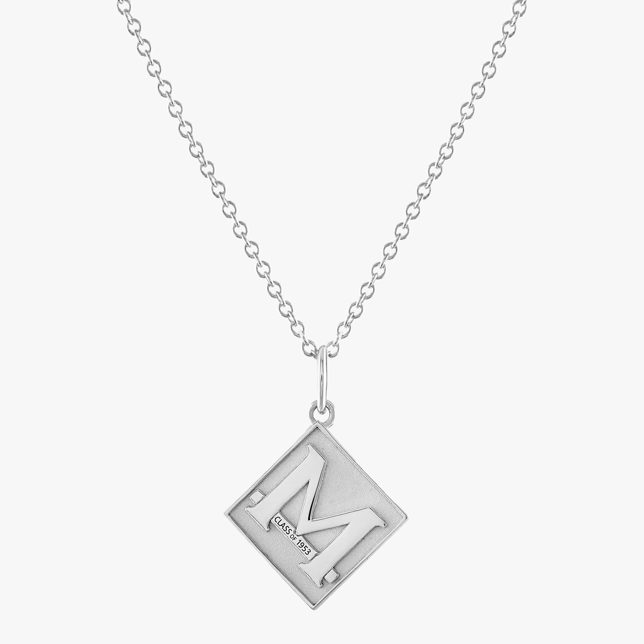 Inez Initial Necklace With Gemstones - Silver - Oak & Luna